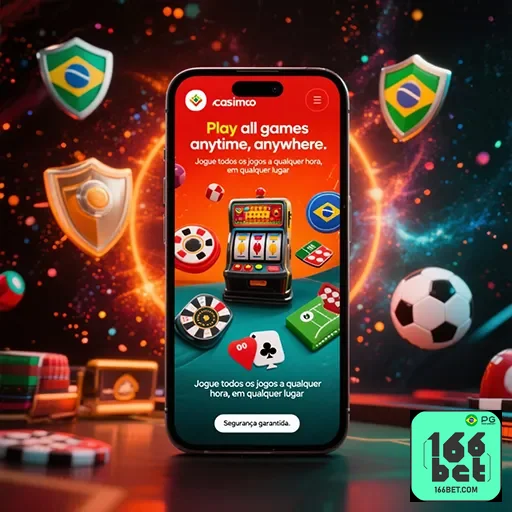 Imagem promocional da 166bet no aplicativo, destacando opções de apostas e esportes disponíveis