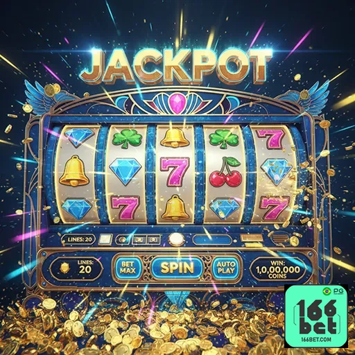 Imagem de máquinas de slots na 166bet, plataforma de jogos de cassino online em português.